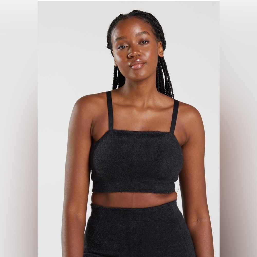 Gymshark  Whitney eyelash knit bandeau black size L